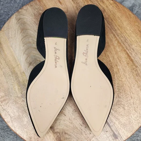 Sam Edelman Rodney20 D'Orsay Flats Women's Size 7 M Black Suede Leather Shoes - Picture 7 of 8